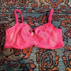 💘 Victoria's Secret Pink Lace Unlined Demi Bra